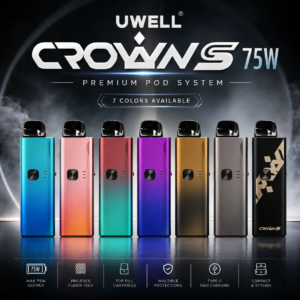 正版 UWELL CROWN S 75W 皇冠 大小煙主機 空煙彈 咖哩棒